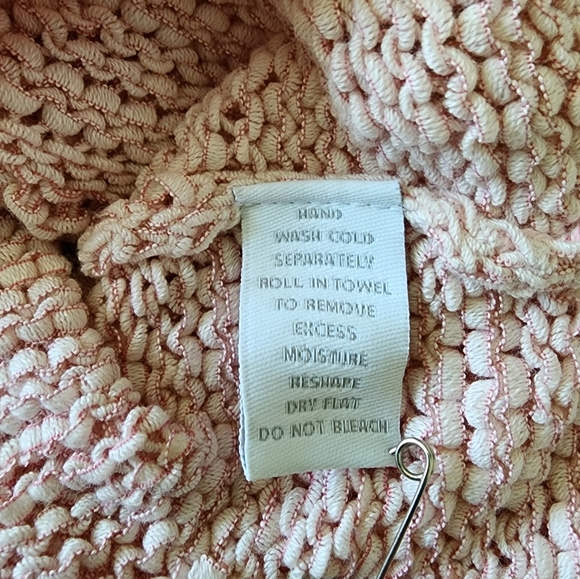 SWEATER CHARTER CLUB Knit Pink White Rolled Edges Long Sleeves Sz X-Large NWT - Picture 5 of 9